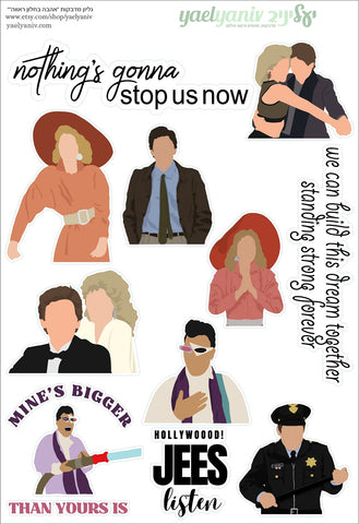 גליון מדבקות "אהבה בחלון ראווה" - רקע לבן