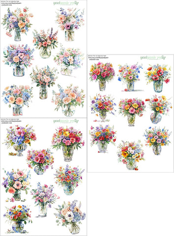 מארז מדבקות דבר אליי בפרחים - רקע לבן