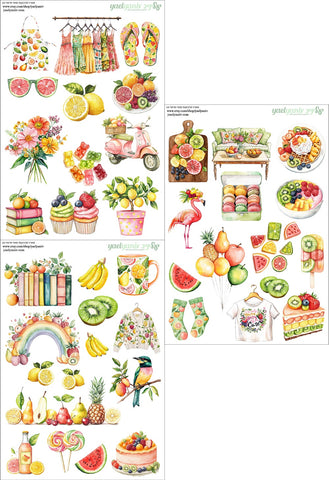 מארז מדבקות תותי פרוטי 2- רקע לבן