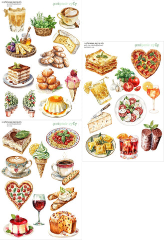 מארז מדבקות טעם איטלקי - רקע לבן