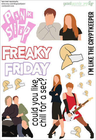 גליון מדבקות "שישי הפוך" - רקע לבן