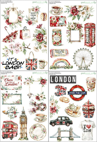 מארז מדבקות לונדון - רקע לבן