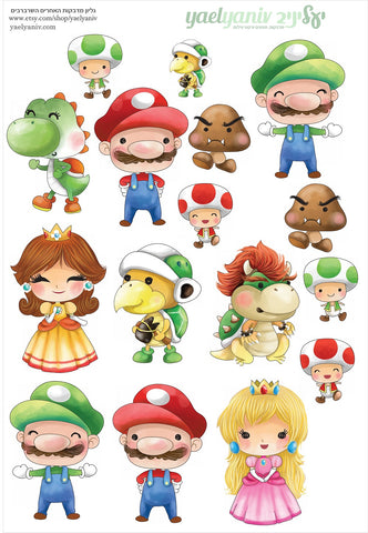 גליון מדבקות לפלאנר/יומן - האחים השרברבים)