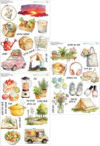 מארז מדבקות תכנונים לסופשבוע - רקע לבן