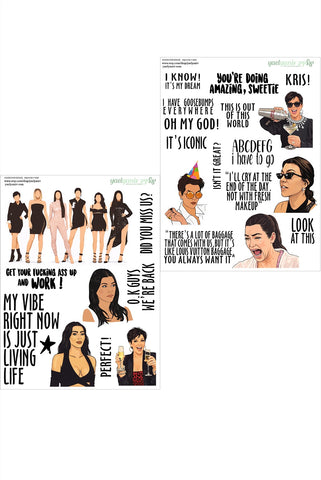 מארז מדבקות הקרדשיאנז - רקע לבן