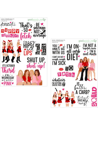 על רקע שקוף MEAN GIRLS מארז מדבקות