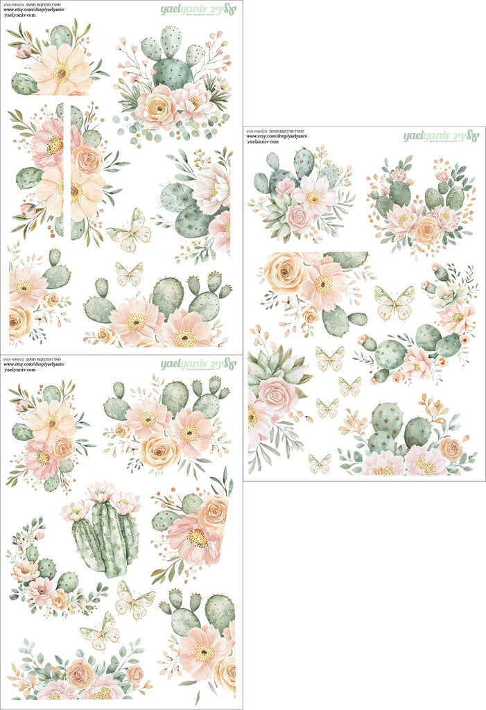 מארז מדבקות תואם ויוה מקסיקו - רקע לבן