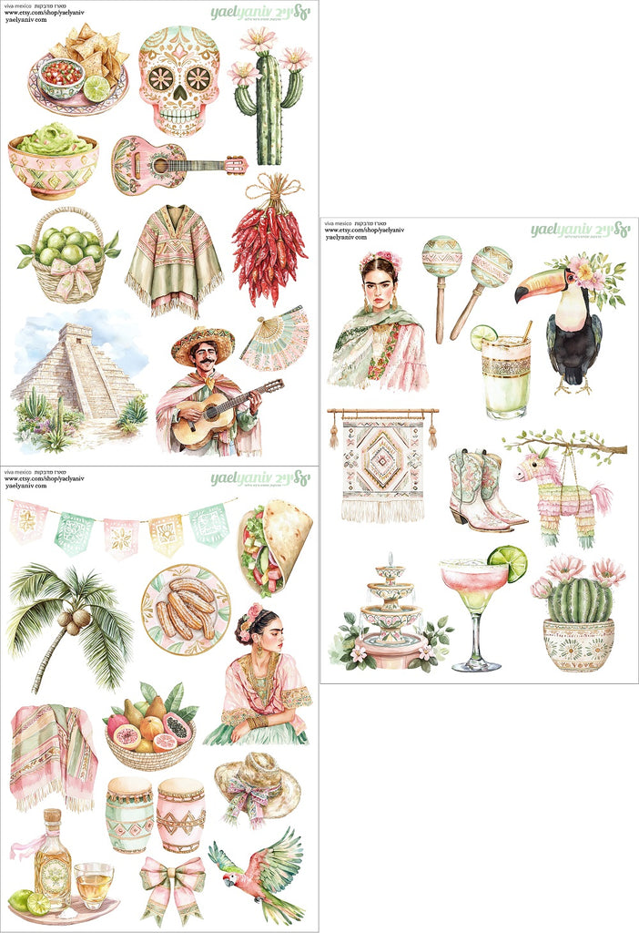 מארז מדבקות ויוה מקסיקו - רקע לבן