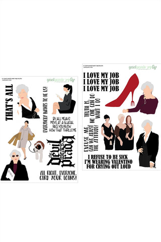 מארז מדבקות "השטן לובשת פראדה" - רקע שקוף