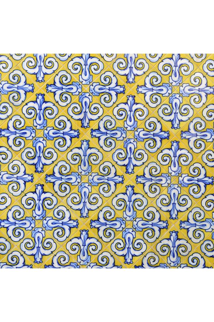 רקע לצילום על מגנט מרובע (181) - אריחי קרמיקה צהוב וכחול