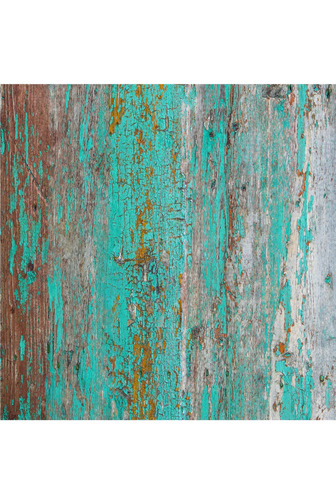רקע לצילום על מגנט מרובע (207) - קורות עץ צבע טורקיז מתקלף