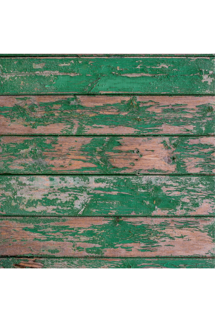 רקע לצילום על מגנט מרובע (215) - קורות עץ מתקלף בצבע ירוק