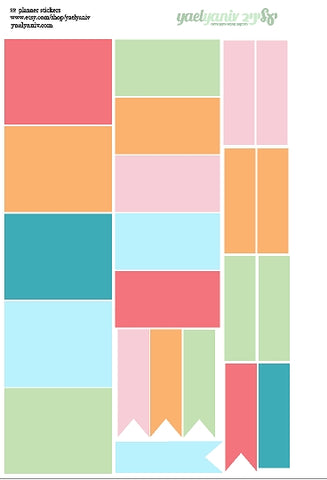 (גליון מדבקות לפלאנר/יומן - מלבנים שקופים (2