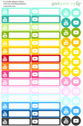 גליון מדבקות לפלאנר/יומן -יוטיוב