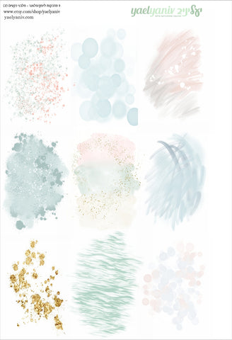 (3) גליון מדבקות לפלאנר/יומן - מלבנים