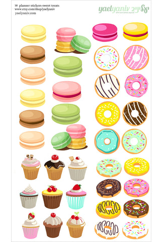 גליון מדבקות לפלאנר/יומן - פינוקים מתוקים