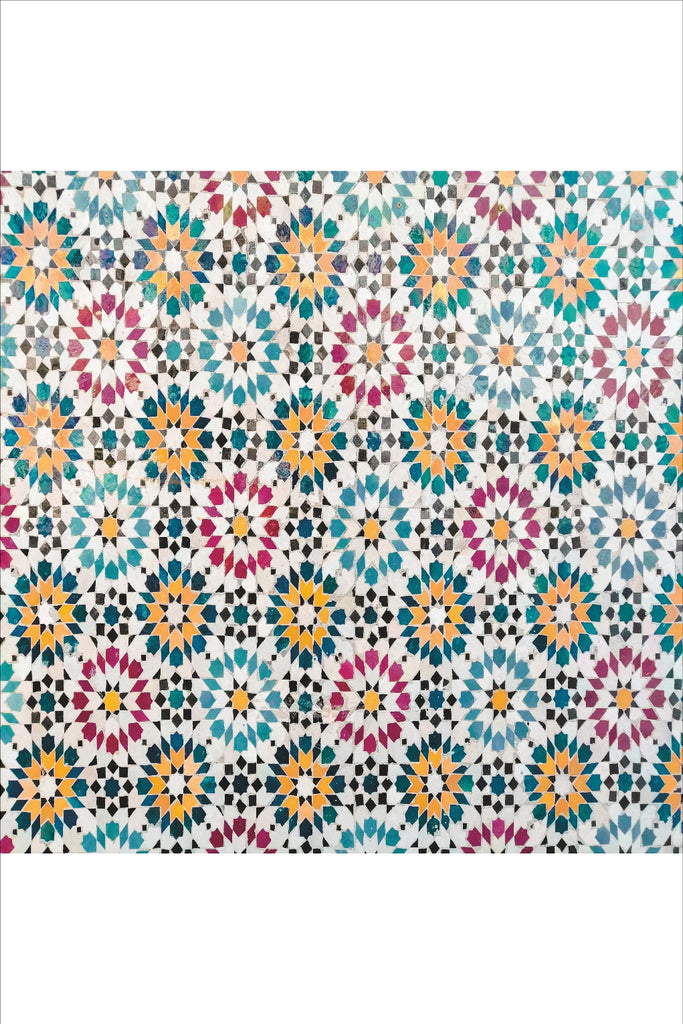 רקע לצילום על מגנט מרובע (445) - רצפת אריחים צבעונית