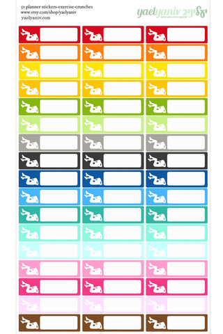 גליון מדבקות לפלאנר/יומן - כפיפות בטן