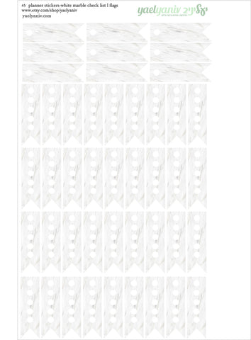 גליון מדבקות לפלאנר/יומן -דגלונים בדוגמת שיש