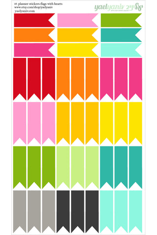 גליון מדבקות לפלאנר/יומן -דגלונים