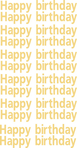 גליון מדבקות זהב 3 סמ  HAPPY BIRTHDAY מילים
