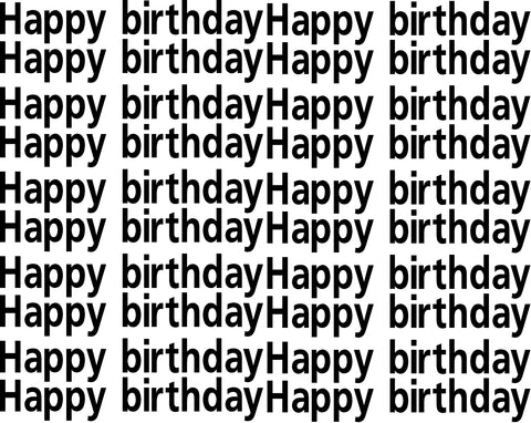 גליון מדבקות HAPPY BIRTHDAY 4 סמ-מילים בשחור מט