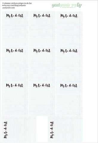 גליון מדבקות לפלאנר/יומן - רשימת שורות TO DO