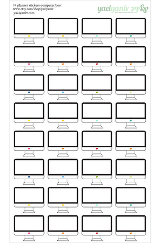 גליון מדבקות לפלאנר/יומן - מסך מחשב