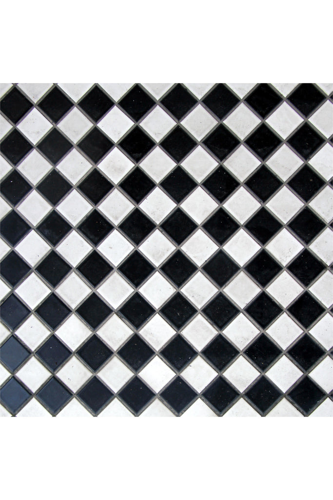 רקע לצילום על מגנט מרובע (69) - רצפת אריחים שחור לבן-לונדון