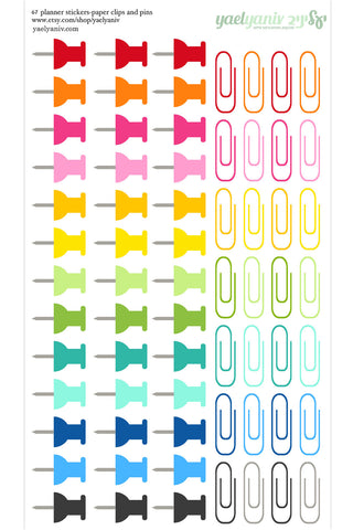 גליון מדבקות לפלאנר/יומן - אטבים ונעצים