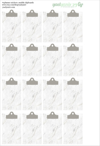 גליון מדבקות לפלאנר/יומן - קליפבורד שיש